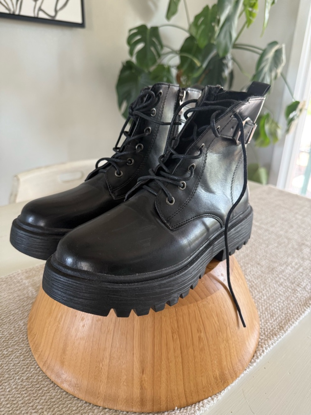 Black Platform Combat Boots